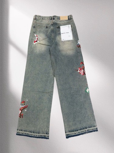 1:1 quality version 27986287 Crane Embroidered Wide Leg Jeans