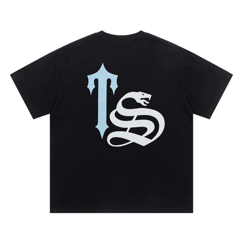 Blue Sapphire Sword White S Letter Printed tee