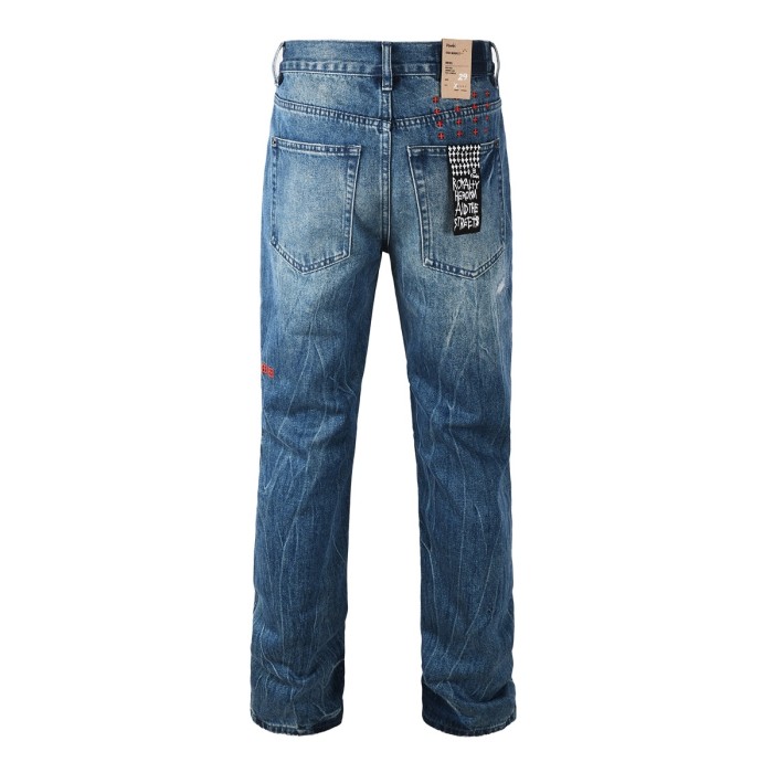 1:1 quality version 27986281 Textured Ripped Jeans