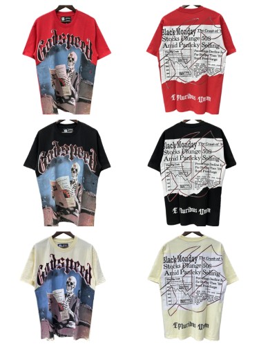 27986248 Watch Newspaper Skull Print Tee 3 colors