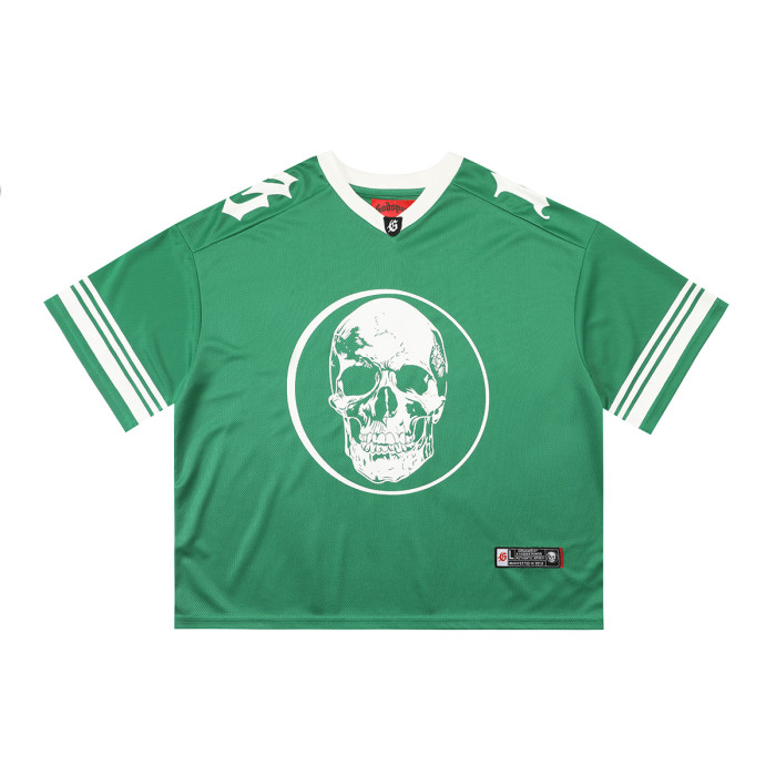 [Buy Two Get One Free]Skull Print Mesh Quick Dry Jersey Tee 6 colors