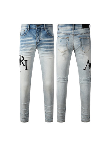 1:1 quality version 27986304 Black and White Letter Embroidered Jeans