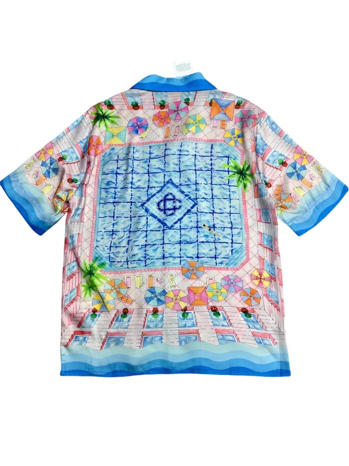 1:1 quality version 27998739 Silk Swimming Pool Printed Polo shirt & shorts set