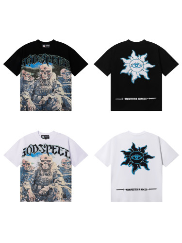27999122 Skeleton Marine Print Tee 2 colors