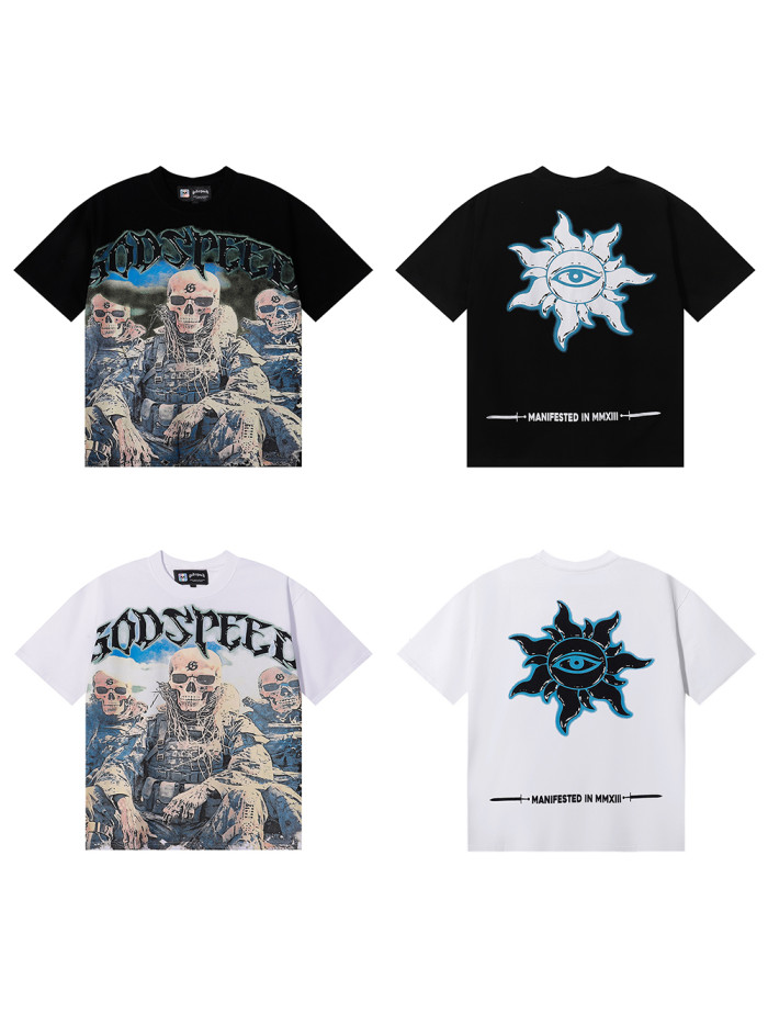 27999122 Skeleton Marine Print Tee 2 colors