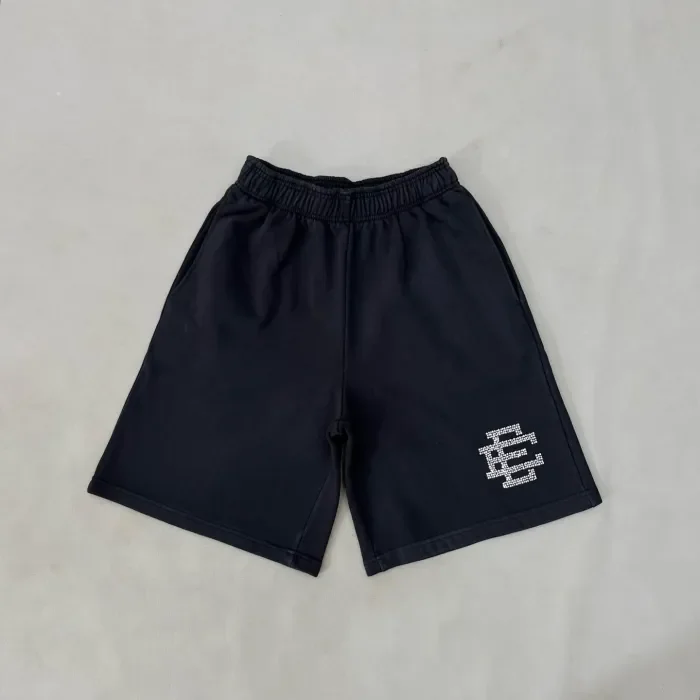 1:1 quality version Rhinestone Logo Cotton Shorts 2 colors