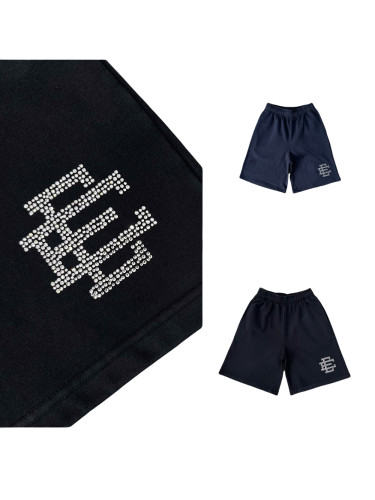 1:1 quality version Rhinestone Logo Cotton Shorts 2 colors