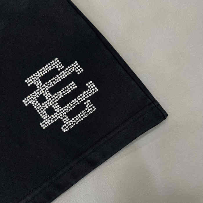 1:1 quality version Rhinestone Logo Cotton Shorts 2 colors