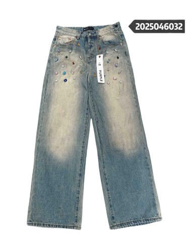 1:1 quality version 28000295 Colorful Diamonds Washed Wide Leg Jeans