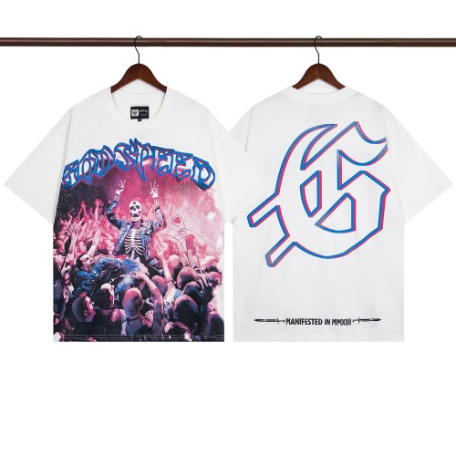 28019975 Skull Cluster Crowd Print Washed Version Tee 2 colors