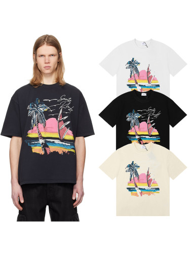 28021805 Coconut Tree Graffiti Print Tee 3 colors
