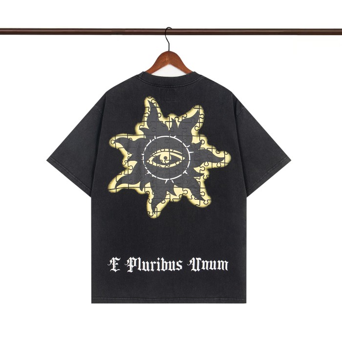 28021807 Jigsaw Skull Print Washed Version Tee 2 colors