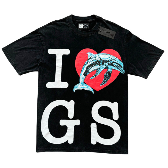 28021825 Dolphin Large Letter Love Print Tee 2 colors