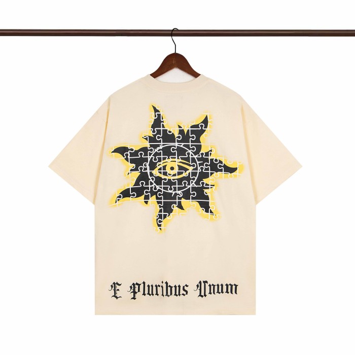 28021807 Jigsaw Skull Print Washed Version Tee 2 colors