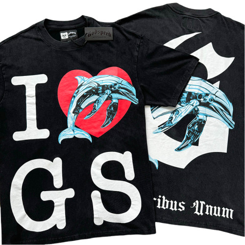28021825 Dolphin Large Letter Love Print Tee 2 colors