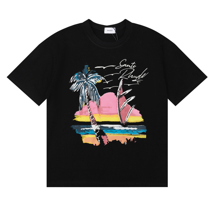 28021805 Coconut Tree Graffiti Print Tee 3 colors