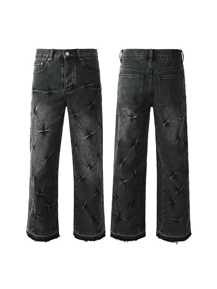 1:1 quality version 28026521 Jacquard Straight Leg Wide Jeans