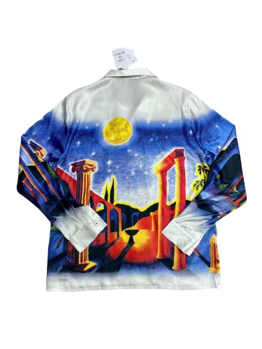 1:1 quality version 28026543 Ladder Print Silk Long Sleeve Shirt