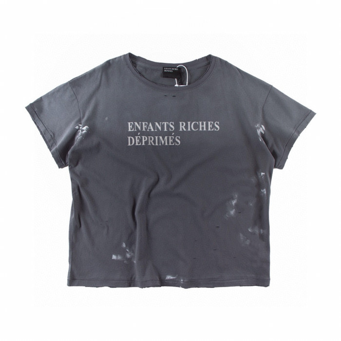 28030637 Letter Printed Torn Washed Version Tee