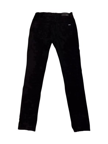 1:1 quality version 28031667 Ripped Patch Pure Black Jeans