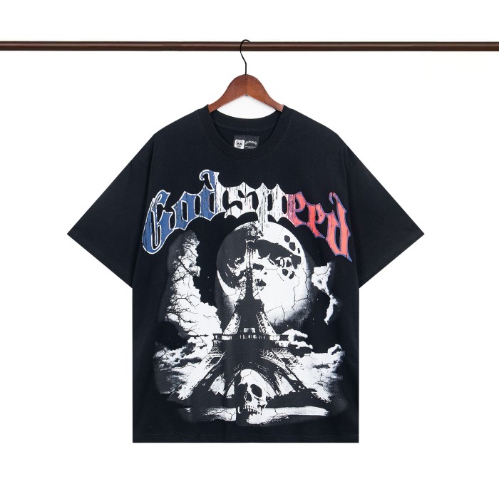 28031549 France Limited Eiffel Tower Gradient Letter Print Tee
