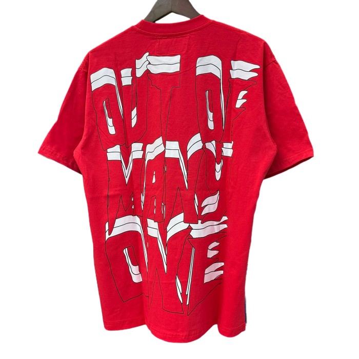 28031558 Skeleton Racer Stereo Heavy Shadow Letter Print Tee 3 colors