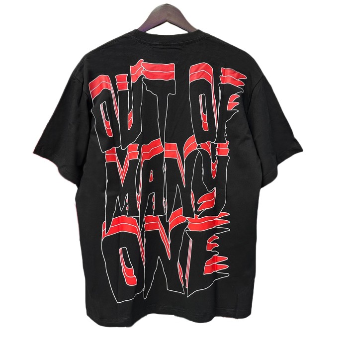 28031558 Skeleton Racer Stereo Heavy Shadow Letter Print Tee 3 colors