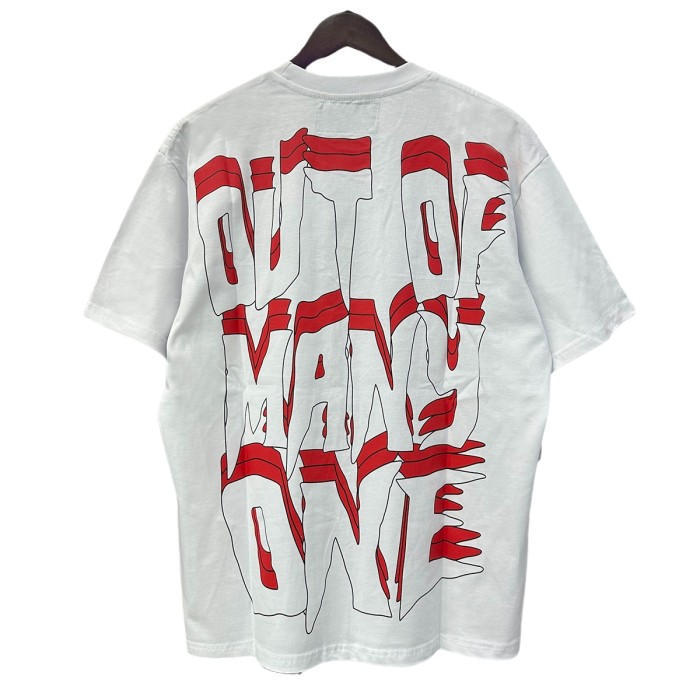 28031558 Skeleton Racer Stereo Heavy Shadow Letter Print Tee 3 colors