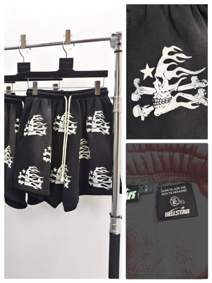 1:1 quality version 28062066 Skull Ghostface Print Shorts with NFC tag
