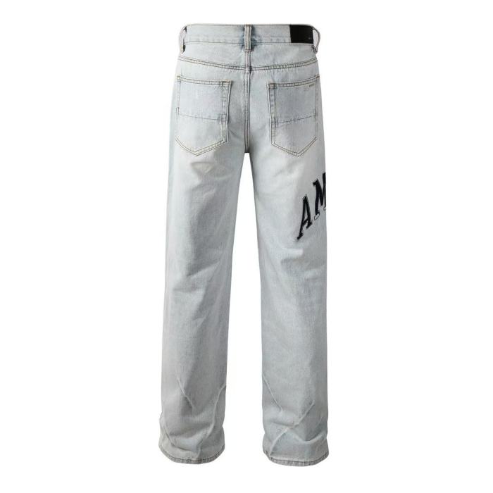 1:1 quality version 28057560 Embroidered monogrammed scratched and distressed jeans