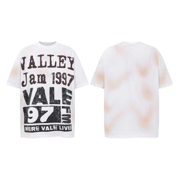 28058048 Mottled Letter Print Washed Version Tee