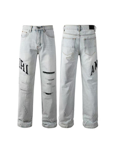 1:1 quality version 28057560 Embroidered monogrammed scratched and distressed jeans