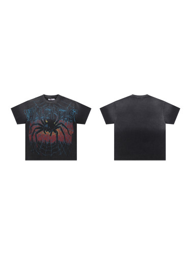 28086856 Spider Print Washed Version Tee