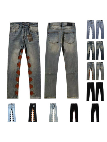 1:1 quality version Heavy duty embroidered logo micro jeans 10 colors