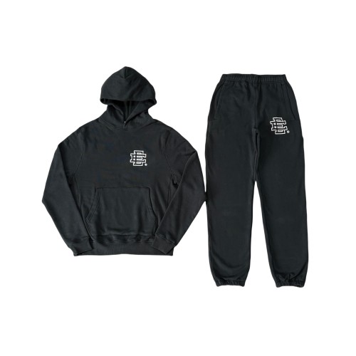 1:1 quality version 28097297 Black and White Logo Print Hoodie & Pants Set
