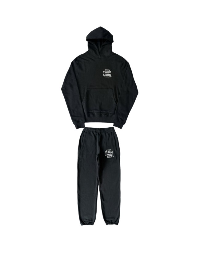 1:1 quality version 28097297 Black and White Logo Print Hoodie & Pants Set