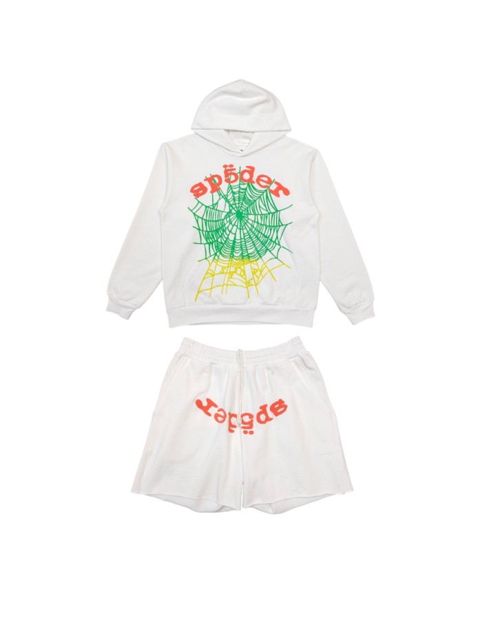 1:1 quality version 228113783 Coral Red Monogrammed Hoodie & Shorts Set