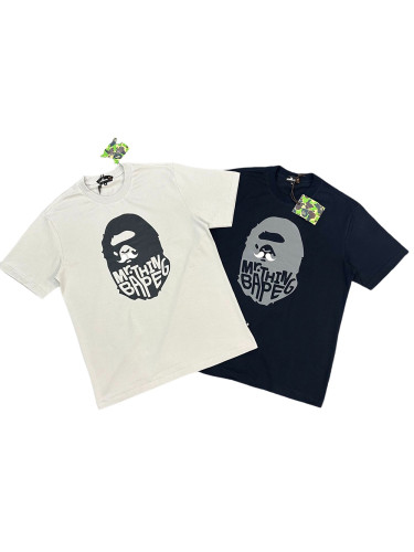 1:1 quality version 28113833 Ape Beard Letter Print Tee 2 colors