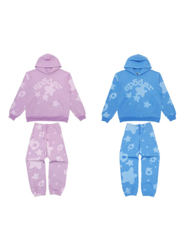 1:1 quality version 28030596 Big Star Taro Purple/Blue Hoodie & Pants Set 2 colors