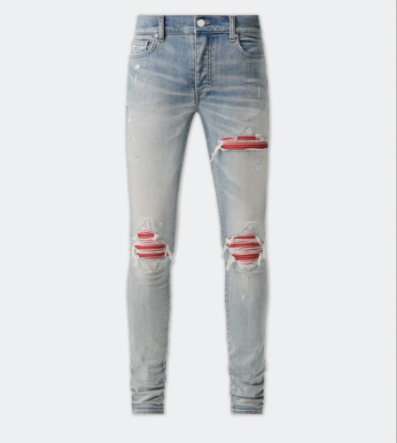 [50% Off]Amiri 1:1 quality version 28120674 Red Patched Jeans