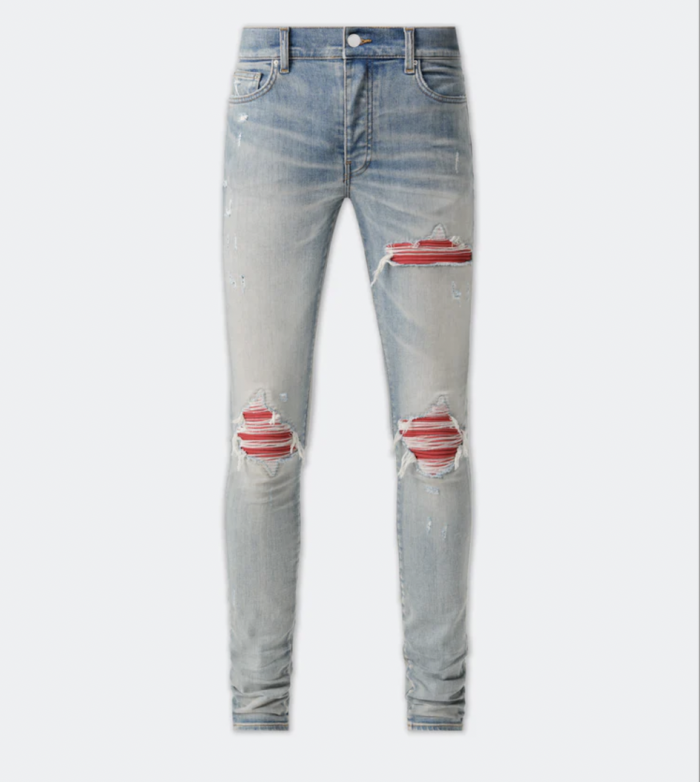 [50% Off]Amiri 1:1 quality version 28120674 Red Patched Jeans