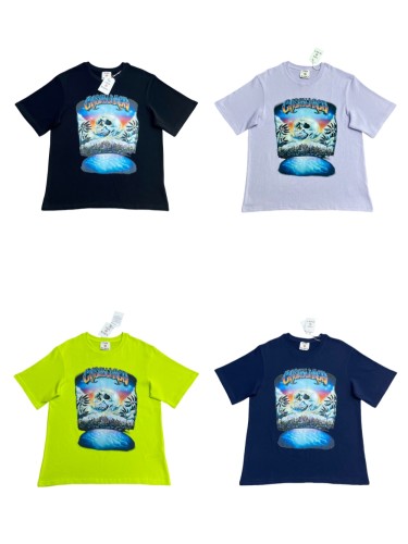1:1 quality version 28129225 Coconut Skull Cityscape Print Tee 4 colors