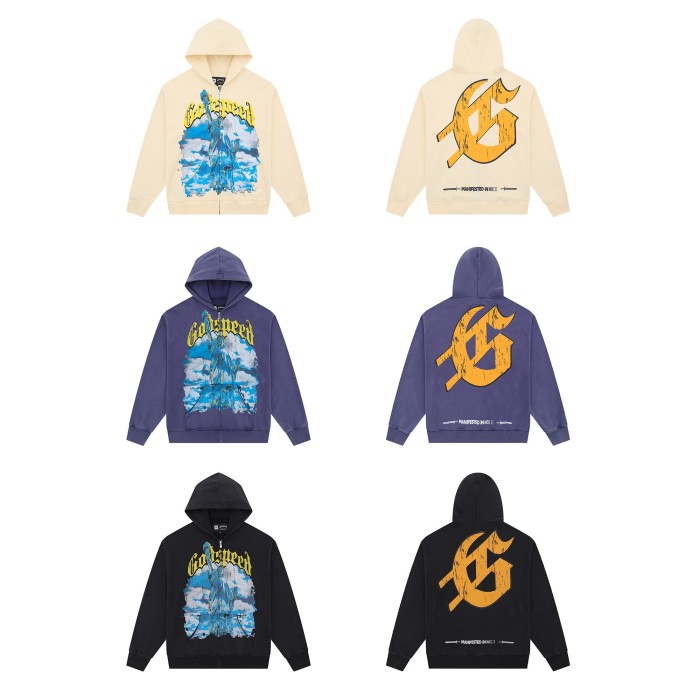 [50% Off]Godspeed Liberty Print Zipper Hoodie 3 colors 28128578