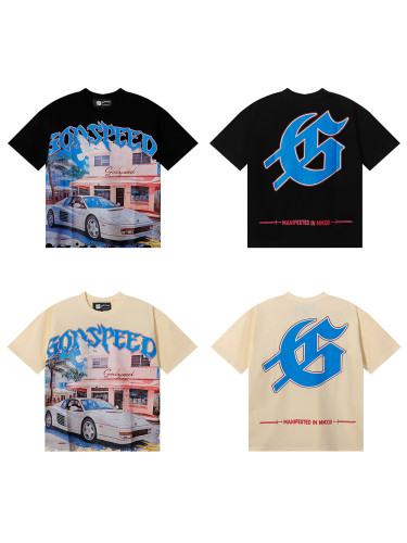 [Buy Two Get One Free]28136520 Convenience Store White Sedan Printed Tee 2 colors