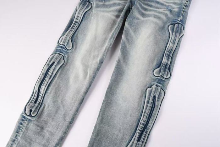   1:1 quality version 28143160 Side Bone Embroidered Jeans