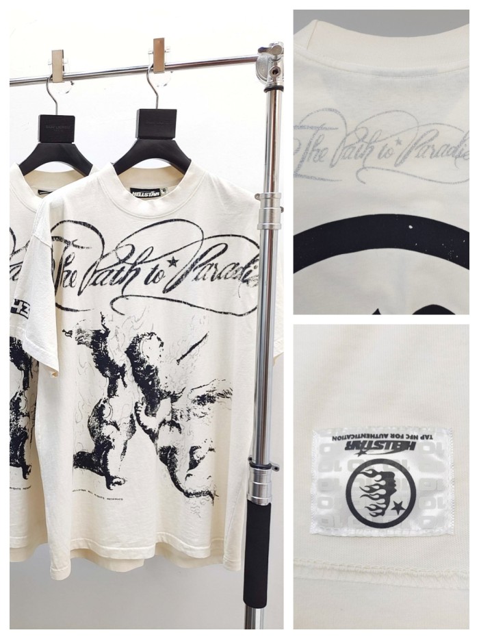 1:1 quality version 28143104 Silver-stamped Monogram Printed Aged Tee with NFC tag