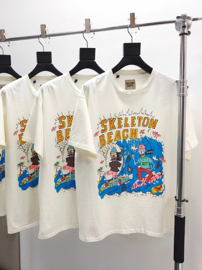 [Big & Tall for weights up to 260 lbs]1:1 quality version 28143117 Double Skull Surf Print Aged Tee