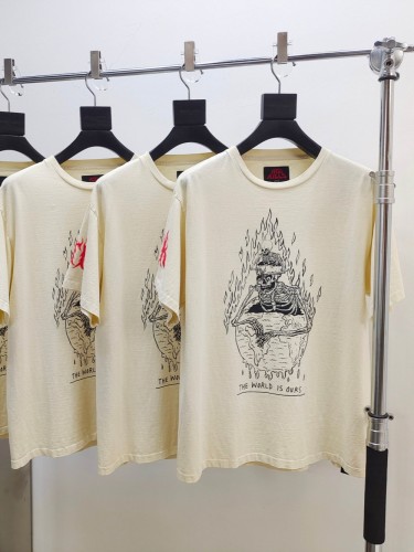 1:1 quality version 28165998 Skull Globe Sanskrit Letter Print Tee