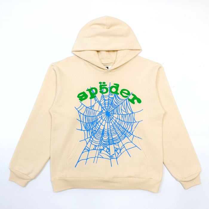 1:1 quality version 28165986 Green Letter Blue Spiderweb Print Hoodie & Pants Set