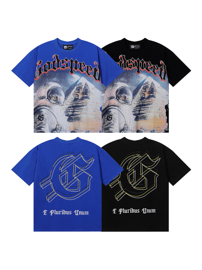 [50% Off]Godspeed Astronaut Pyramid Moon Print Tee 2 colors 28179715